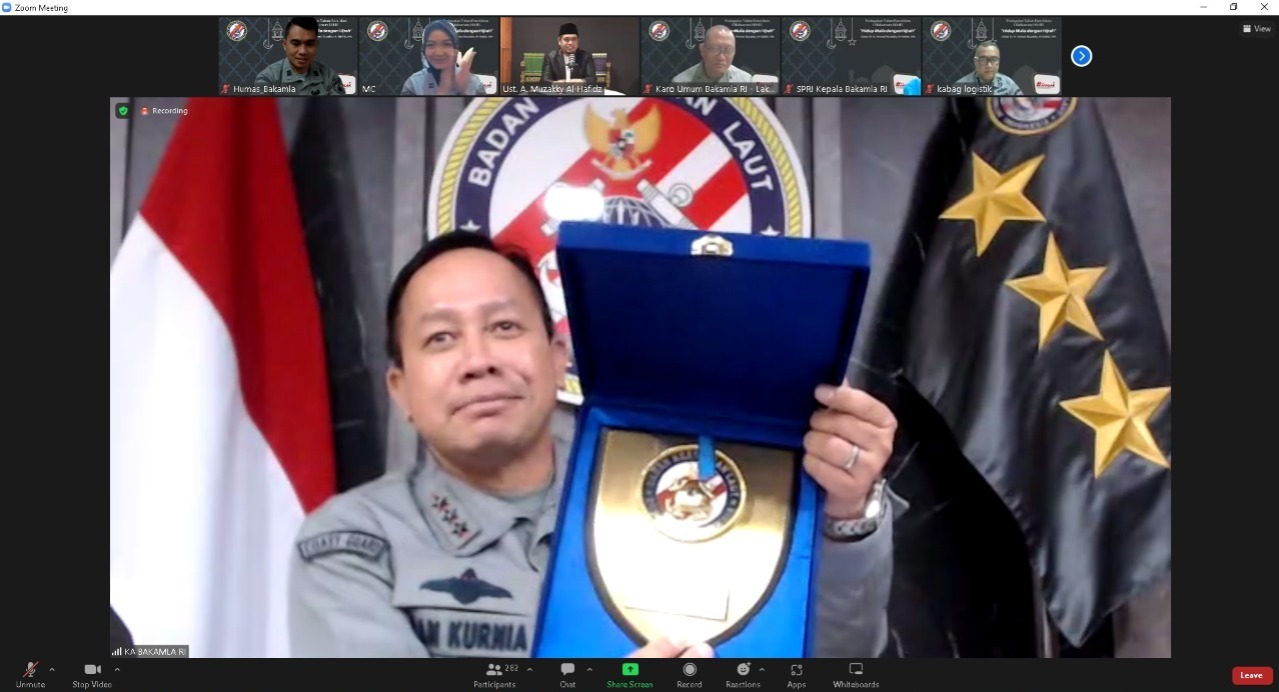 Bakamla RI melakukan acara siraman rohani memperingati Tahun Baru Islam 1 Muharram 1444 H yang dilakukan secara virtual