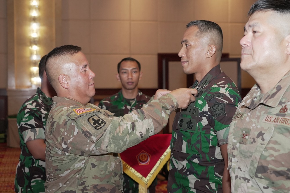 Asops Panglima TNI Mayjen TNI Agus Suhardi saat memberikan sambutan pada acara pembukaan Latihan Bersama Gema Bhakti