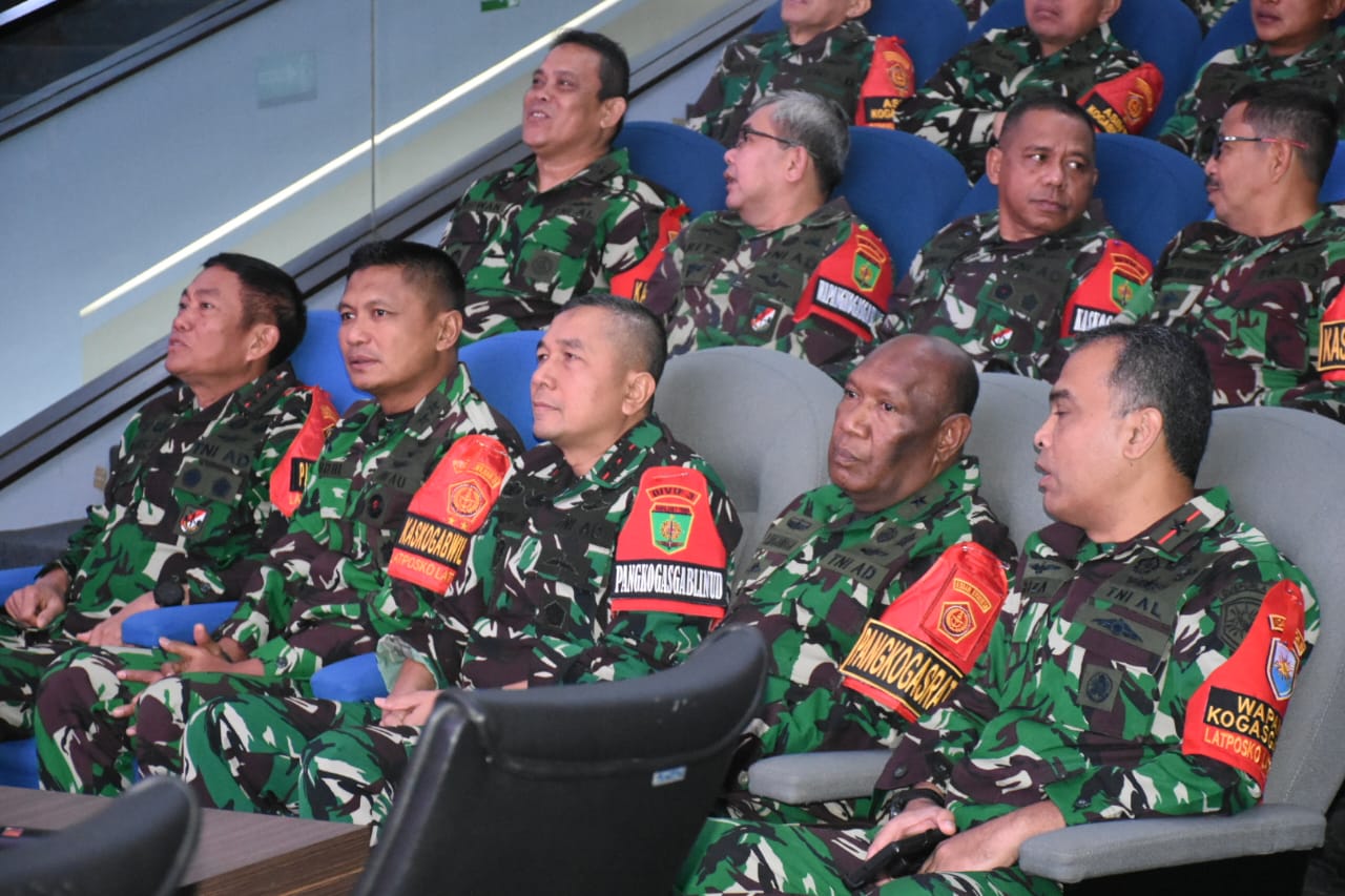 Latihan Posko dalam rangka Latihan Gabungan (Latgab) TNI Tahun 2023, di Aula Serasan Sesko TNI, Bandung, Jawa Barat
