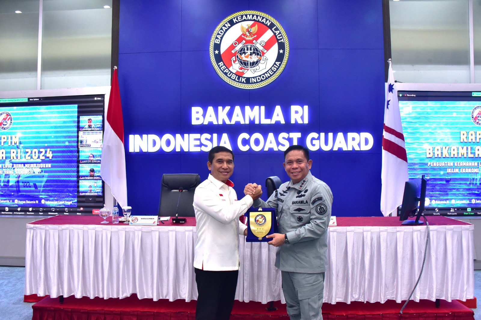 Bakamla RI menggelar Rapat Pimpinan (Rapim) yang dipimpin langsung oleh Kepala Bakamla RI Laksdya TNI Dr. Irvansyah, S.H., M.Tr.Opsla.