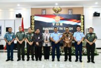 Aspers Panglima TNI Marsda TNI Arif Widianto, S.A.B., M.Tr.(Han) saat membuka Rapat Koordinasi Teknis Kesekretariatan (Rakornisset)  TNI 