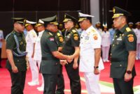 Panglima TNI Jenderal TNI Agus Subiyanto, S.E., M.Si. memimpin Upacara Serah Terima Jabatan (Sertijab) Irjen TNI, Danjen Akademi TNI, Kabais TNI, dan Aslog Panglima TNI