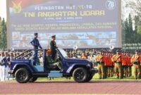 Panglima TNI Jenderal TNI Agus Subiyanto memimpin Upacara HUT ke-78 TNI AU, bertempat di Lapangan Dirgantara Akademi Angkatan Udara