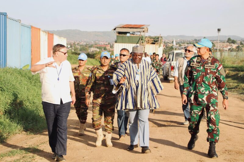 Kedatangan Chief Service Delivery Mr. Amadu Fuseini Timbilla beserta tim disambut oleh Wakil Komandan Satgas Indo RDB XXXIX-E/MONUSCO