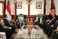 Menteri Pertahanan RI Prabowo Subianto menerima kunjungan kehormatan Menteri Pertahanan Malaysia Yang Mulia Dato' Seri Mohamed Khaled Nordin