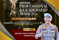 Kombes Pol Eddwi Kurniyanto, S.H., S.I.K., M.H. menerima penghargaan bergengsi level Asia “Inspiring Profesional And Leadership Award 2024”