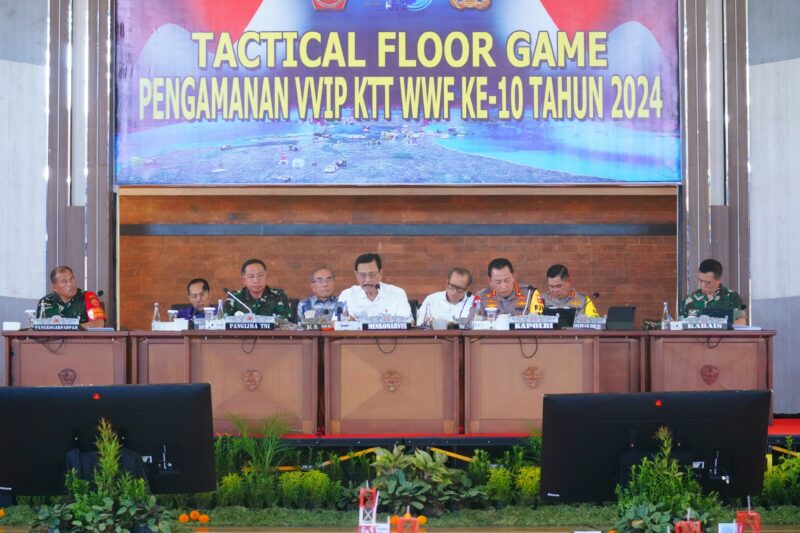 Tentara Nasional Indonesia (TNI) menggelar Tactical Floor Game (TFG) terkait rencana pengamanan VVIP