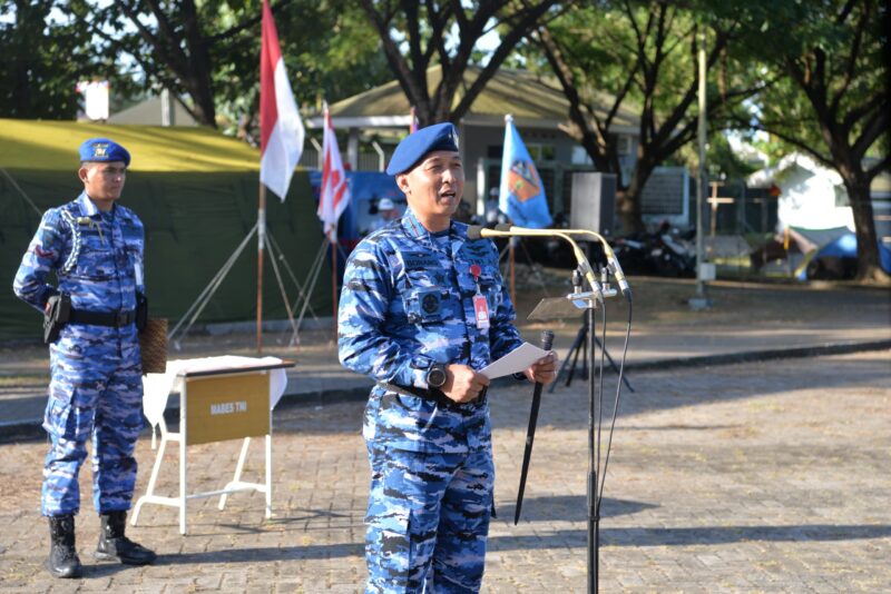 Komandan Lanud Sultan Hasanuddin Marsma TNI Bonang Bayuaji Gautama, S.E., M.M., selaku Majelis Pembimbing Pramuka Saka Dirgantara Lanud Sultan Hasanuddin Kwarda Sulsel
