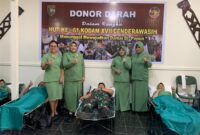 Kodim 1710/Mimika bekerja sama dengan PMI Kabupaten Mimika menyelenggarakan kegiatan donor darah