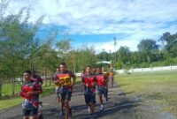 Kodim 1715/Yahukimo melaksanakan uji kesegaran jasmani kepada para prajuritnya