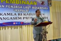 Kepala Zona Bakamla Tengah Laksma Bakamla Octavianus Budi Susanto, S.H., M.Si., M.Tr.Opsla., secara resmi membuka kegiatan Pembinaan