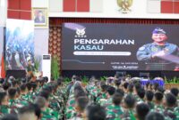 Kepala Staf Angkatan Udara (Kasau) Marsekal TNI M. Tonny Harjono, S.E., M.M., memberikan pengarahan kepada prajurit TNI AU