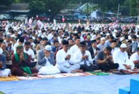 Pangkalan Udara (Lanud) Sultan Hasanuddin (HND) menggelar Shalat Idul Adha 1445 H yang dipusatkan di lapangan Angkasa
