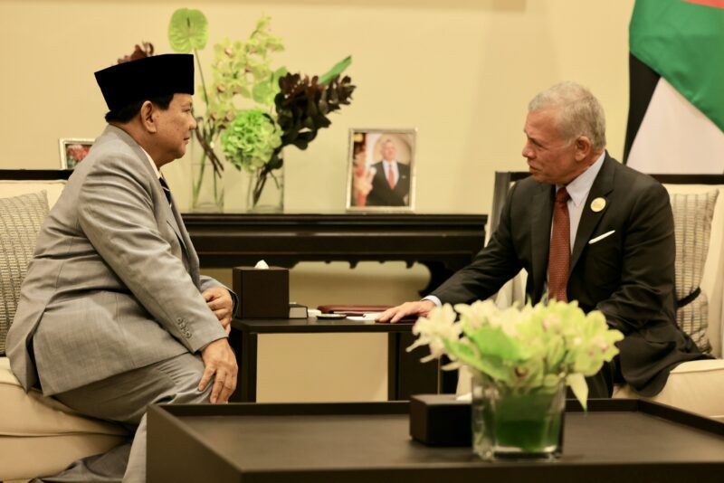 Menteri Pertahanan RI Prabowo Subianto bersama Raja Yordania Abdullah II bin Al-Hussein kembali duduk bersama dan menggelar pertemuan bilateral