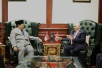 Menteri Pertahanan Republik Indonesia Prabowo Subianto menerima kunjungan kehormatan Former Prime Minister of Türkiye