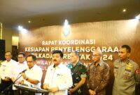 Rapat Koordinasi (Rakor) kesiapan penyelenggaraan Pemilihan Kepala Daerah (Pilkada) serentak tahun 2024 yang diselenggarakan di Hotel Claro