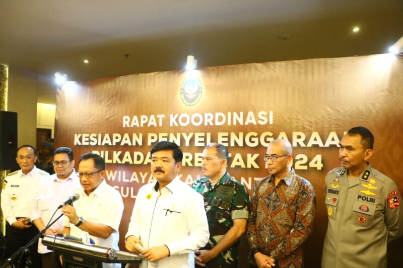 Rapat Koordinasi (Rakor) kesiapan penyelenggaraan Pemilihan Kepala Daerah (Pilkada) serentak tahun 2024 yang diselenggarakan di Hotel Claro