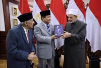 Menteri Pertahanan RI Prabowo Subianto menyambut kunjungan Grand Syekh Al Azhar, Prof. Ahmed Mohammed Ahmed Al-Thayeb