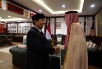 Menteri Pertahanan RI Prabowo Subianto menerima kunjungan Duta Besar Arab Saudi untuk Indonesia, H.E. Mr. Faisal Bin Abdullah H. Amodi