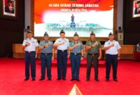 Irjen TNI Laksdya TNI Dadi Hartanto, M.Tr.(Han)., M.Tr.Opsla memimpin Serah Terima Jabatan (Sertijab) Inspektur Perbendaharaan (Irben) Inspektorat Jenderal (Itjen) TNI