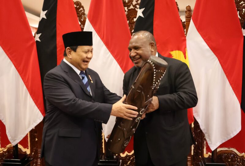 Menteri Pertahanan RI Prabowo Subianto menerima kunjungan Perdana Menteri Papua Nugini H.E. Mr. James Marape