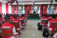 Dandim 1710/Mimika Letkol Inf Dedy Dwi Cahyadi memberikan motivasi dan semangat kepada anggota Paskibraka tingkat Kabupaten Mimika