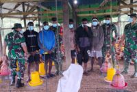 Kodim 1710/Mimika melaksanakan program bakti kemandirian masyarakat yang dilaksanakan di Kampung Limau Asri SP5, Distrik Iwaka