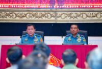 Asisten Kebijakan Strategis dan Perencanaan Umum (Asrenum) Panglima TNI Laksda TNI Edwin, S.H., M.Han., M.H., menerima kunjungan Komandan Sekolah Staf Komando TNI AL