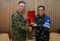 Wakil Komandan Komando Pembinaan Doktrin, Pendidikan, dan Latihan (Wadan Kodiklat) TNI Marsda TNI Widyargo Ikoputra, S.E., M.M. CIQaR menerima kunjungan kehormatan
