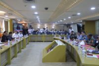 Asrenum Panglima TNI Laksda TNI Edwin dan Asops Panglima TNI Mayjen TNI Gabriel Lema mewakili Panglima TNI Jenderal TNI Agus Subiyanto menghadiri Rapat Kerja Bersama Komite I Dewan Perwakilan Daerah