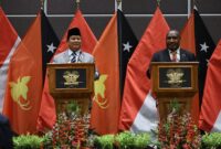 Menteri Pertahanan Republik Indonesia Prabowo Subianto melanjutkan kunjungannya ke Papua Nugini (Papua New Guinea/PNG)