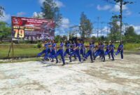 Kodim 1715/Yahukimo menggelar lomba Peraturan Baris-Berbaris (PBB) antar sekolah yang berlangsung meriah