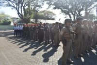 Apel Gelar Pasukan dalam rangka pengamanan VVIP jelang kunjungan kerja Presiden Republik Indonesia, Joko Widodo dan Ibu Iriana Joko Widodo