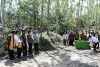 Panglima TNI Jenderal TNI Agus Subiyanto mendampingi Presiden RI Joko Widodo melakukan peninjauan sekaligus pencanangan kawasan Wanagama Nusantara