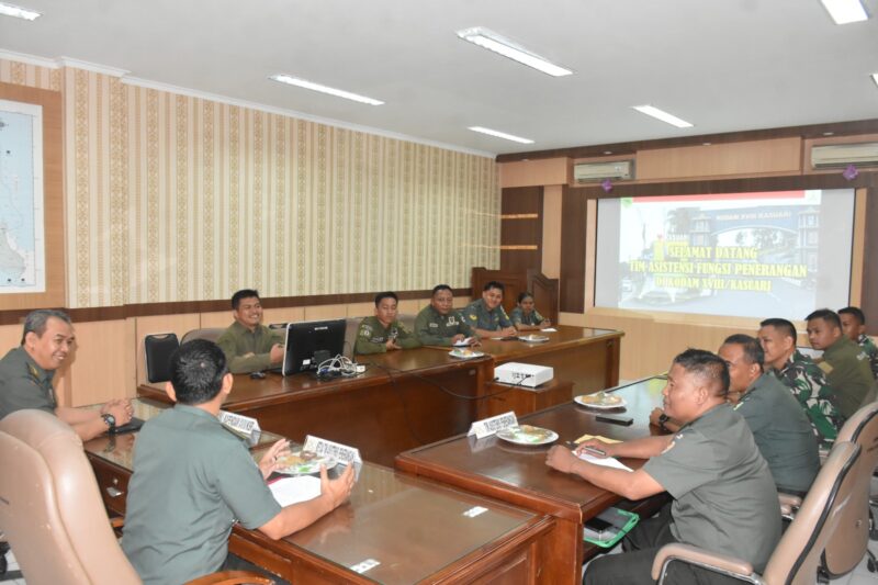 Penerangan Kodam (Pendam) XVIII/Kasuari menerima kunjungan Asistensi Fungsi Penerangan dari Dinas Penerangan Angkatan Darat (Dispenad)