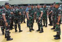 Kepala Staf Umum (Kasum) TNI Letjen TNI Richard Tampubolon meninjau kesiapan pelaksanaan peringatan Hari Ulang Tahun (HUT) ke-79 TNI