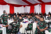 Kepala Staf Umum (Kasum) TNI Letjen TNI Richard Tampubolon, S.H., Μ.Μ. memimpin rapat kesiapan acara puncak peringatan Hari Ulang Tahun (HUT) ke-79 Tentara Nasional Indonesia