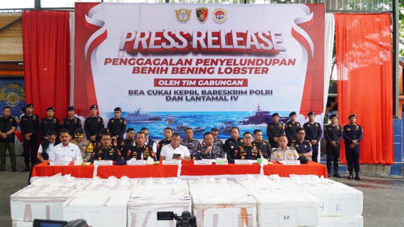 Tim Gabungan Bareskrim Polri bersama Kanwilsus DJBC Kepri, dan Lantamal IV Batam berhasil menggagalkan upaya penyelundupan benih bening lobster