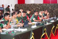 Tentara Nasional Indonesia (TNI) bersama dengan Kepolisian Republik Indonesia menggelar Tactical Video Game (TVG) atau skema taktis