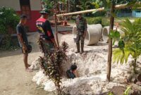 TMMD ke-122 Kodim 1805/Raja Ampat bersama pemerintah daerah, terus melanjutkan pembuatan sumur gali di Kampung Saporkren