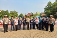 Kanit Lantas AKP Hery Yuliantoro, S.H. juga menyampaikan amanatnya dan memberikan imbauan untuk menjaga pertemanan sesama siswa dan siswi