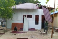 Kegiatan TNI Manunggal Membangun Desa (TMMD) Ke-122 yang dilaksanakan oleh Kodim 1805/Raja Ampat di Kampung Saporkren