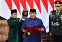 Acara pelantikan Presiden Republik Indonesia terpilih Prabowo Subianto dan Wakil Presiden Gibran Rakabuming Raka untuk masa jabatan 2024-2029