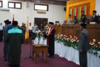 Kasiops Korem 012/TU Mayor Inf Rana Mega Al-Amin, S.I.P, hadiri Rapat Paripurna DPRK Aceh Barat