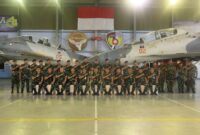 Komandan Lanud Sultan Hasanuddin, Marsma TNI Bonang Bayuaji G., S.E., M.M., CHRMP, menerima kunjungan kerja Komandan Komando Pemeliharaan Materiel Angkatan Udara (Dankoharmatau) Marsda TNI Oki Yanuar, S.T.