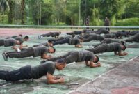 Prajurit Korem 012/TU dan Satuan Dinas Jawatan jajaran Korem 012/TU rutin melaksanakan olahraga pagi bersama