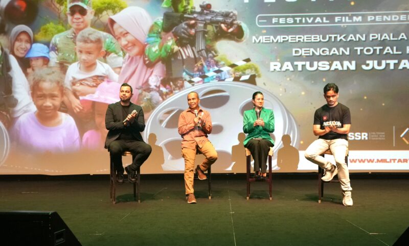 Kepala Pusat Penerangan (Kapuspen) TNI Mayjen TNI Hariyanto menggelar jumpa pers pada acara puncak Awarding Night Military Short Movie Festival 2024