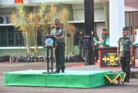 Komandan Korem 151/Binaiya Brigjen TNI Antoninho Rangel da Silva, S.IP., M.Han, menjadi Inspektur Upacara dalam upacara Bendera 17-an