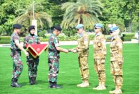 Kepala Staf Umum (Kasum) TNI Letjen TNI Richard Tampubolon memimpin Upacara Penyambutan Satgas Kompi Zeni (Kizi) TNI Kontingen Garuda XXXVII-J MINUSCA