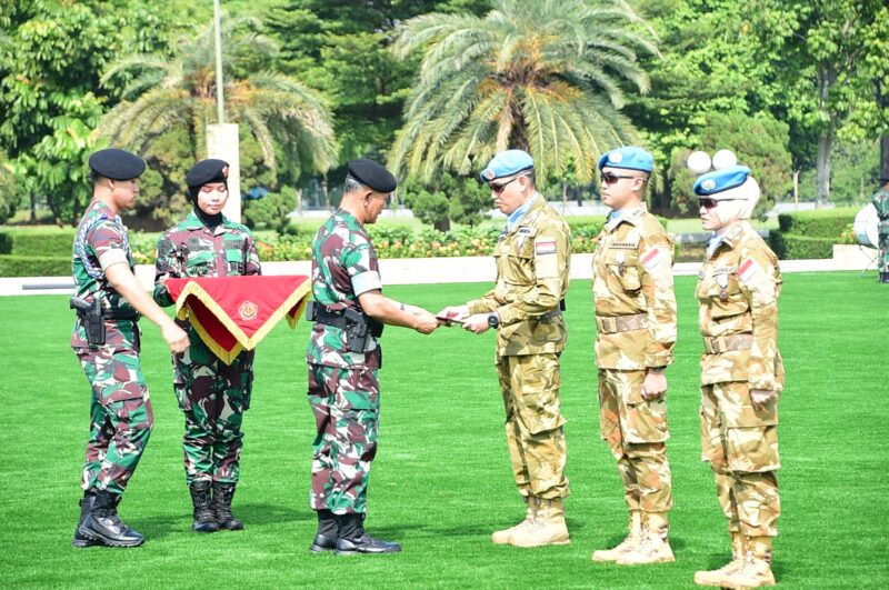 Kepala Staf Umum (Kasum) TNI Letjen TNI Richard Tampubolon memimpin Upacara Penyambutan Satgas Kompi Zeni (Kizi) TNI Kontingen Garuda XXXVII-J MINUSCA